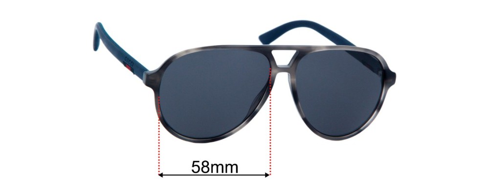 Replacement Lenses for Gucci GG0423S  - 58mm Wide