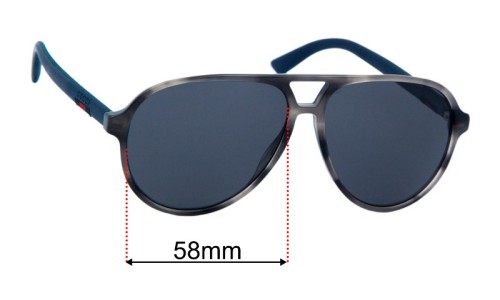 Sunglass Fix Replacement Lenses for Gucci GG0423S  - 58mm Wide 