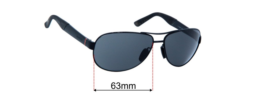 Replacement Lenses for Gucci GG2225/S - 63mm Wide
