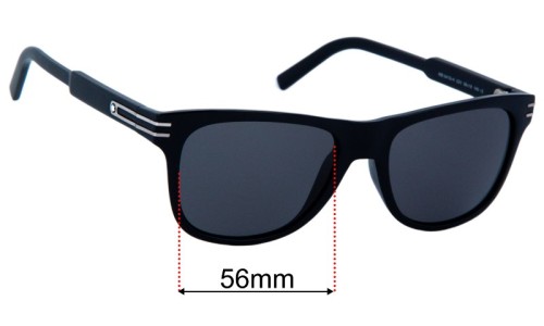 Sunglass Fix Replacement Lenses for Montblanc MB 641S-H - 56mm Wide 