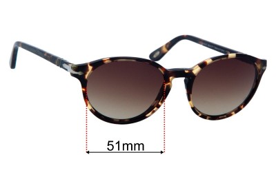 Persol 3015-S Replacement Lenses 51mm wide 