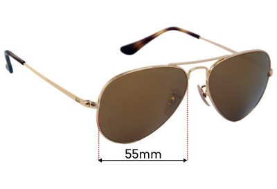 Ray-Ban RB6489 Aviator II Replacement Lenses 55mm wide 