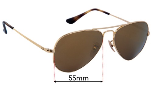 Ray Ban RB6489 Aviator II Replacement Lenses 55mm wide 