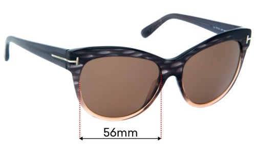 Tom Ford Lily TF430 Replacement Sunglass Lenses - 56mm 
