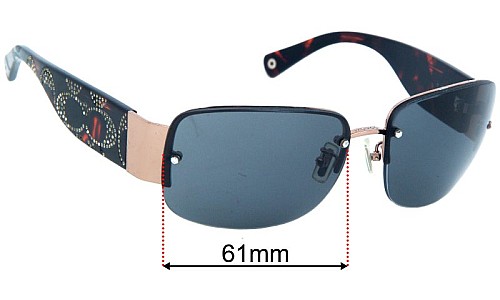 Sunglass Fix Replacement Lenses for Coach S342 Charlee - 61mm Wide 