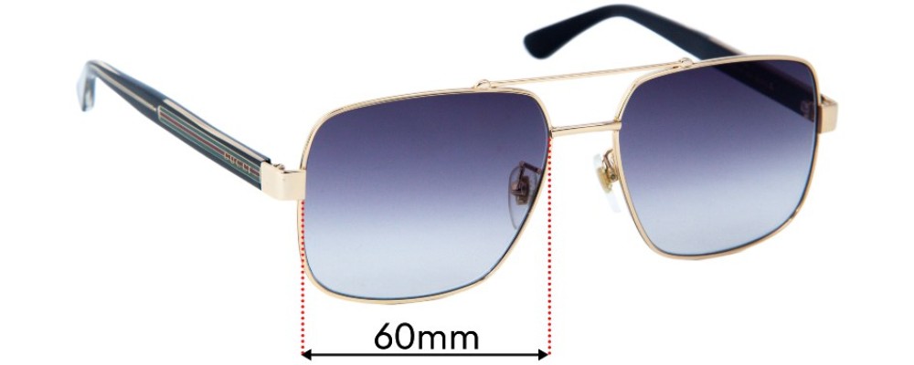 Sunglass Fix Replacement Lenses for Gucci GG0529S - 60mm Wide