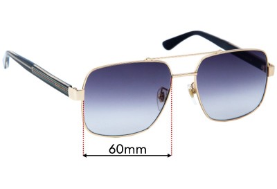 Gucci GG0529S Replacement Sunglass Lenses - 60mm 