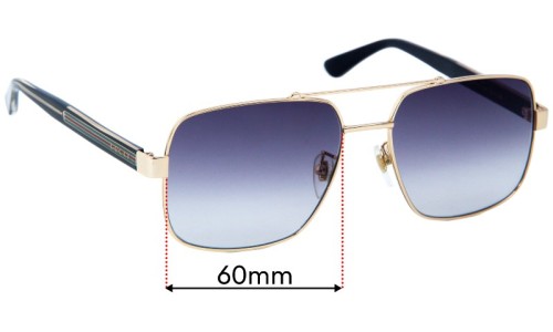 Sunglass Fix Replacement Lenses for Gucci GG0529S - 60mm Wide 