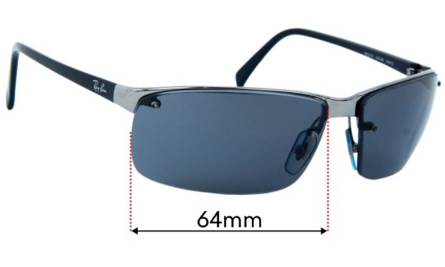 Ray Ban RB3276 Larger Holes Replacement Lenses 64mm wide 