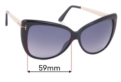 Sunglass Fix Replacement Lenses for Tom Ford Reveka TF512 - 59mm wide 
