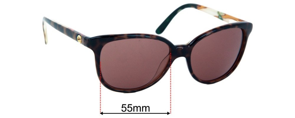 Sunglass Fix Replacement Lenses for Gucci GG3633N/S - 55mm Wide