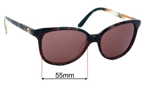 Sunglass Fix Replacement Lenses for Gucci GG3633N/S - 55mm Wide 