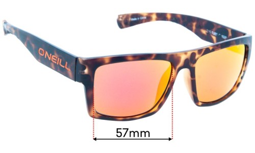 Sunglass Fix Replacement Lenses for O'Neill Tube - 57mm Wide O'Neill Tube Replacement Lenses 57mm wide