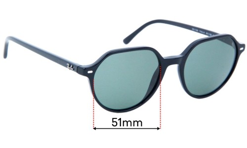 Sunglass Fix Replacement Lenses for Ray Ban RB2195 Thalia - 51mm Wide 