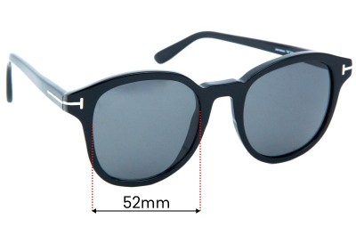 Tom Ford Jameson TF752 Replacement Sunglass Lenses - 52mm wide 