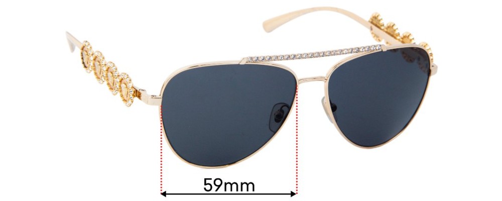 Sunglass Fix Replacement Lenses for Versace VE 2219-B - 59mm Wide