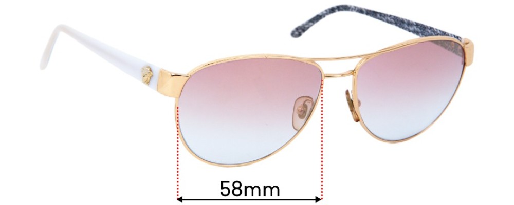 Sunglass Fix Replacement Lenses for Versace MOD 2145 - 58mm Wide