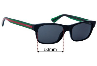 Gucci GG0006O  Replacement Lenses 53mm wide 