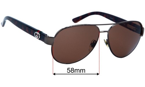 Gucci GG4282/S Replacement Lenses 58mm wide 