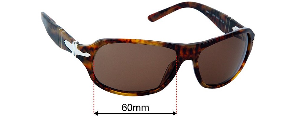 Sunglass Fix Replacement Lenses for Persol 2864-S - 60mm Wide