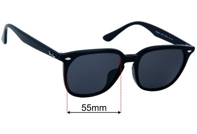 Ray-Ban RB4362F (Low Bridge Fit) Replacement Lenses 55mm wide 