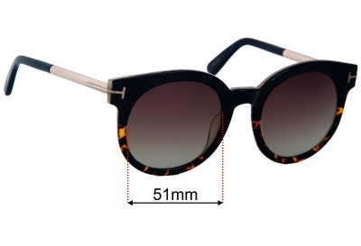 Tom Ford Janina TF435 Replacement Lenses 51mm wide 