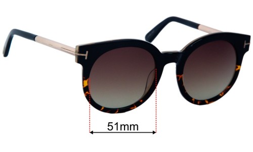 Tom Ford Janina TF435 Replacement Lenses 51mm wide 