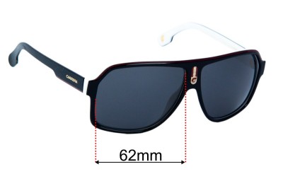 Carrera 1001/S Replacement Lenses 62mm wide 