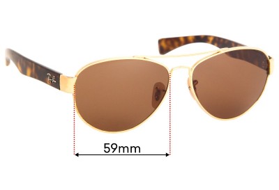 Ray Ban RB3491 Replacement Lenses 59mm wide 