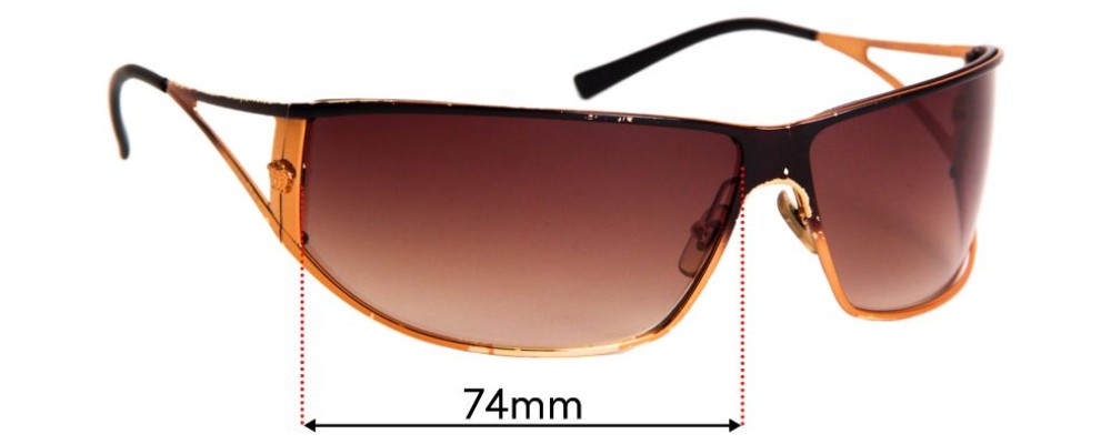 Sunglass Fix Replacement Lenses for Versace MOD 2040 - 74mm Wide