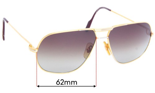 Sunglass Fix Lentes de Repuesto para Cartier Tank Louis - 62mm Wide 