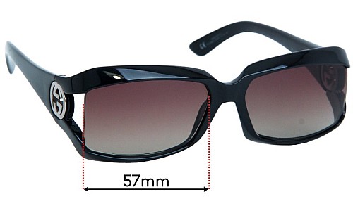 Sunglass Fix Replacement Lenses for Gucci GG2599/S - 57mm Wide 