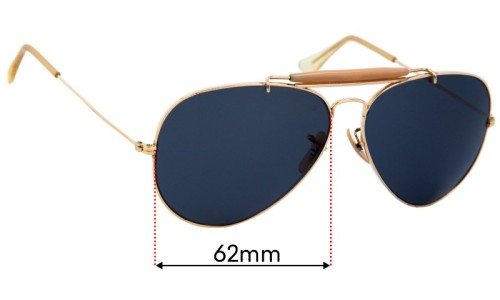 Sunglass Fix Replacement Lenses for Ray Ban RB3407 Bausch Lomb Aviator - 62mm wide 