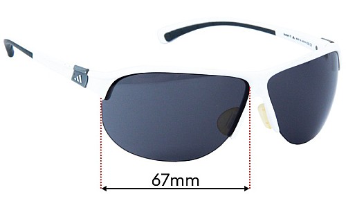 Sunglass Fix Replacement Lenses for Adidas Tourpro S A179 - 67mm wide 