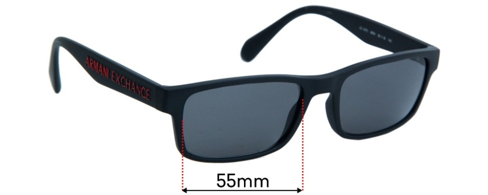 Sunglass Fix Replacement Lenses for Armani Exchange AX 3070 - 55mm Wide