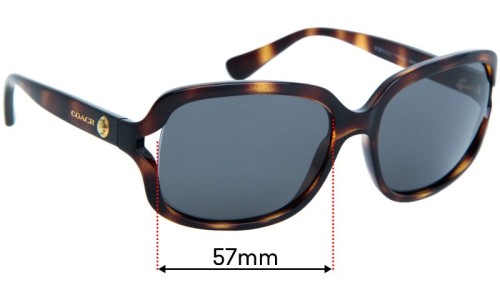 Sunglass Fix Replacement Lenses for Coach HC8169 - 57mm Wide 