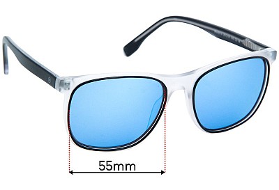 Sunglass Fix Replacement Lenses for Miss Specs Appeal WD5016 - 55mm Wide 