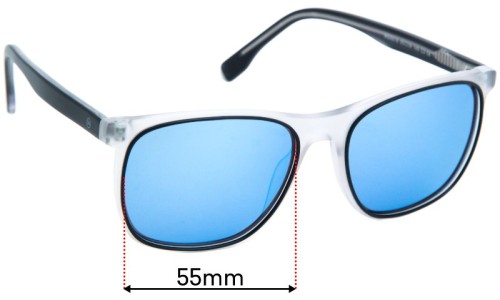 Sunglass Fix Replacement Lenses for Miss Specs Appeal WD5016 - 55mm Wide 