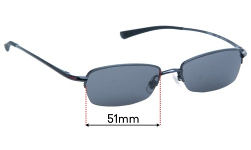 Sunglass Fix Replacement Lenses for Nike 6001 - 51mm Wide 