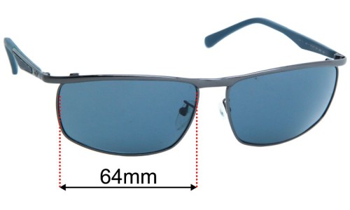 Sunglass Fix Lentes de Repuesto para Police S8756 - 64mm Wide 