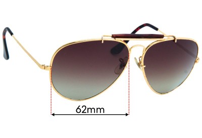 Ray Ban B&L W1219 Replacement Lenses 62mm wide 