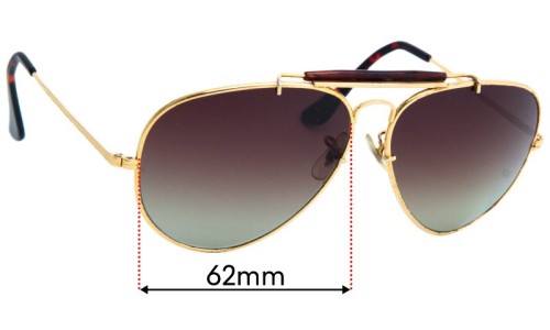 Sunglass Fix Lentes de Repuesto para Ray-Ban B&L W1219 - 62mm Wide 