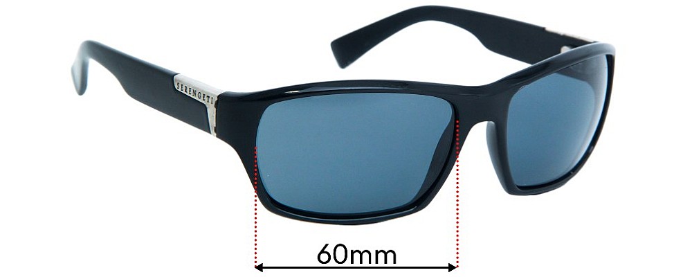 Sunglass Fix Replacement Lenses for Serengeti Unknown Model  - 60mm Wide