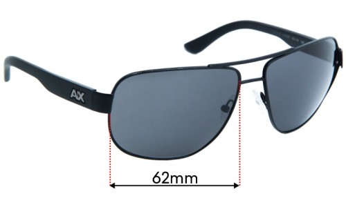 Sunglass Fix Replacement Lenses for Armani Exchange AX 2012/S - 62mm Wide 