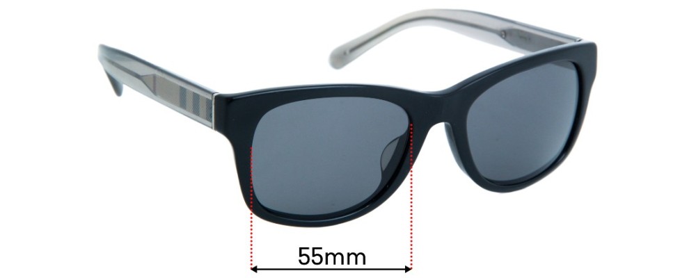 Sunglass Fix Replacement Lenses for Burberry BY 4421816 - 55mm Wide