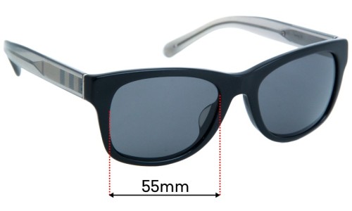 Sunglass Fix Replacement Lenses for Burberry BY 4421816 - 55mm Wide 
