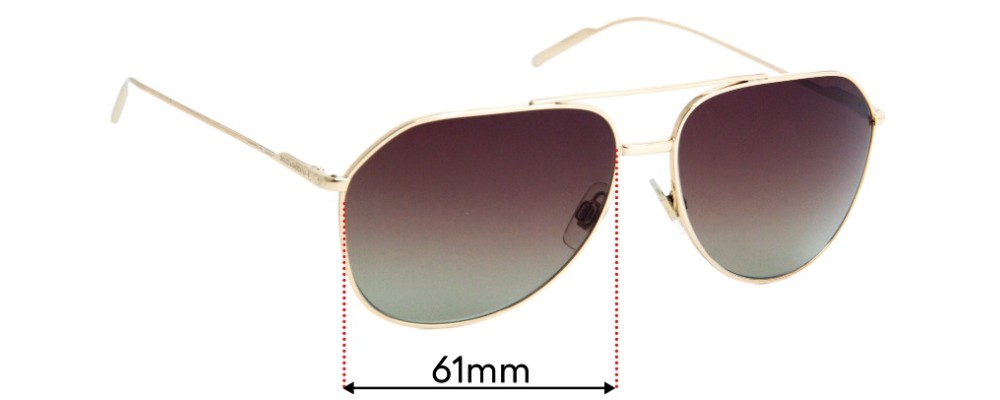 Sunglass Fix Replacement Lenses for Dolce & Gabbana DD1761214  - 61mm Wide