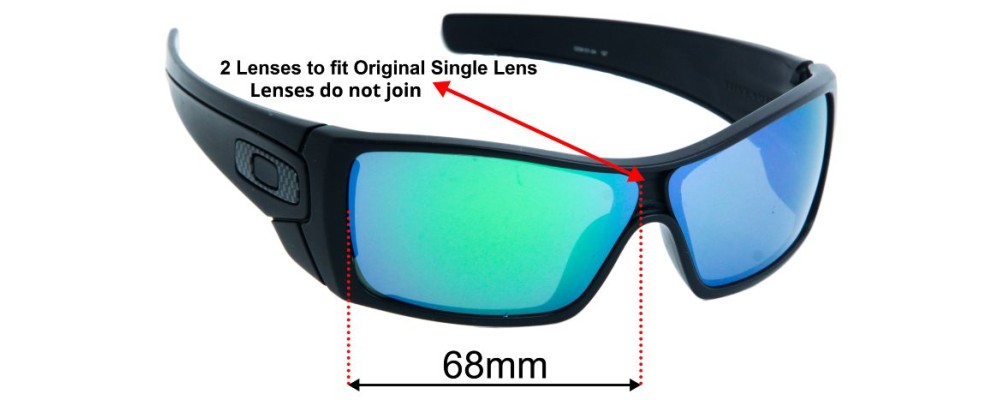 Sunglass Fix Replacement Lenses for Oakley Batwolf OO9101 - 68mm Wide