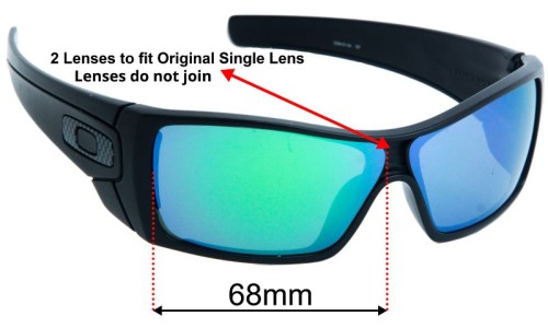 Oakley Batwolf OO9101 (Two Lenses) Lentilles de Remplacement 68mm wide 