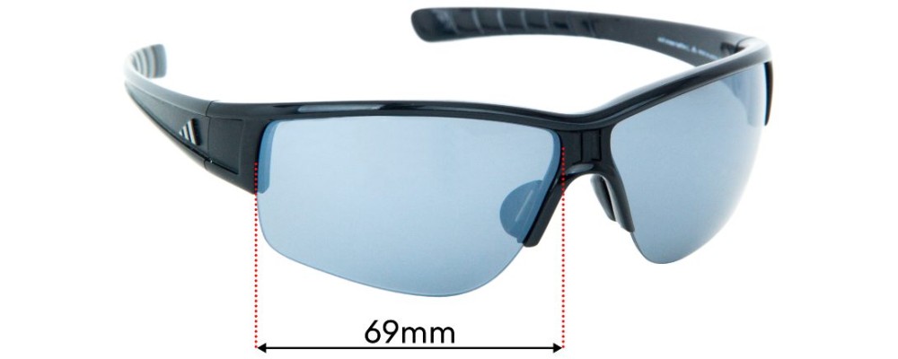 Sunglass Fix Replacement Lenses for Adidas A410 Evil Cross L - 69mm Wide